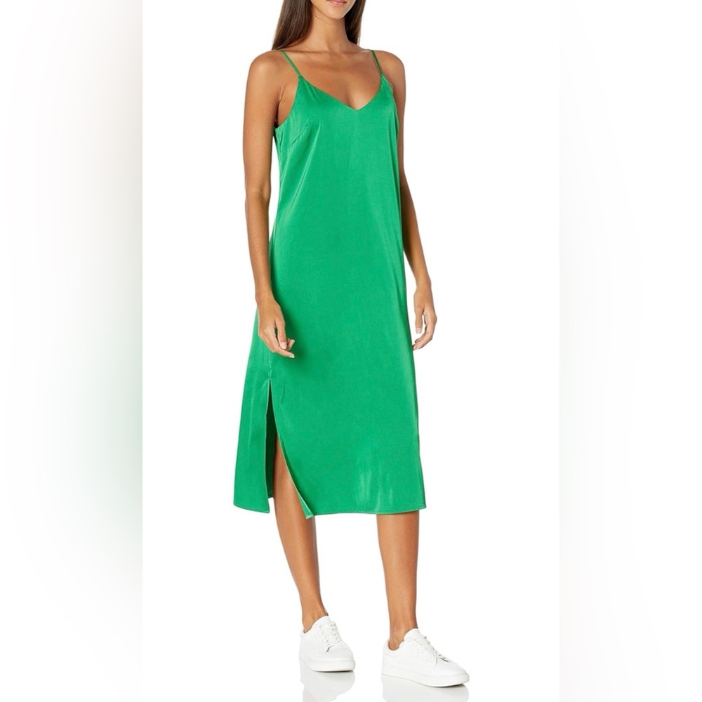 The Drop Women's Ana Silky V-Neck Midi Slip Dress